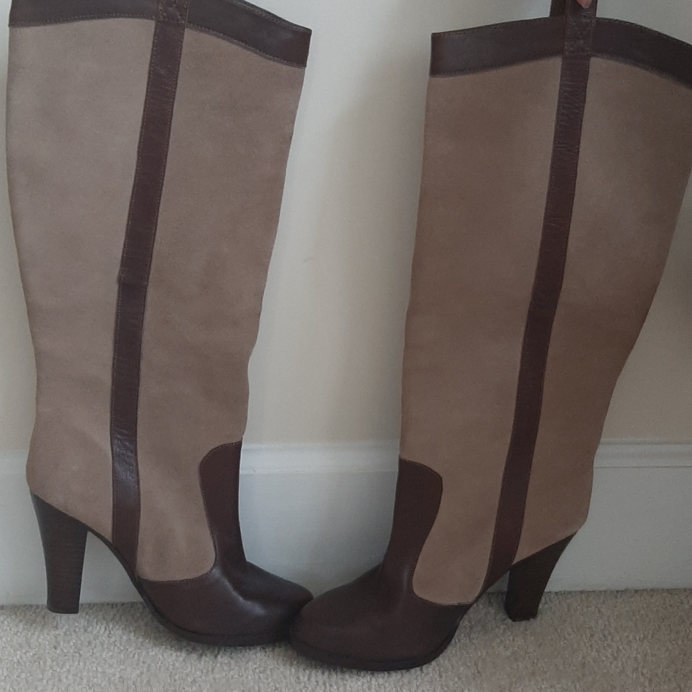 Colin Stuart Tan/Brown Leather Knee High Boots